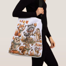 Cute Fall Woodland Animals Playing