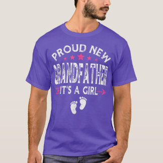 Cute Family Gender Reveal Proud New Grandfather It T-Shirt