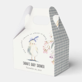 Cute Farm Chick Watercolor Floral Baby Shower Geschenkschachtel