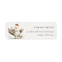 Cute Farm Mum and Baby Chick Floral Address