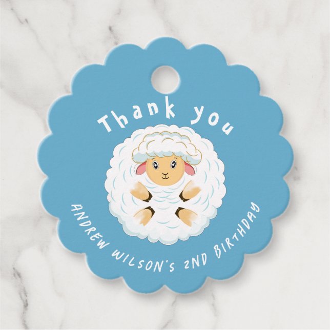 Cute Farm Sheep Farm Party Animal Ball Geschenkanhänger (Vorderseite)