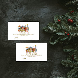 Cute Farmer Market Bear Diaper Raffle Baby Shower Begleitkarte