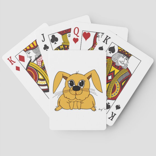 Cute Fat Bunny Playing Cards Spielkarten (Rückseite)