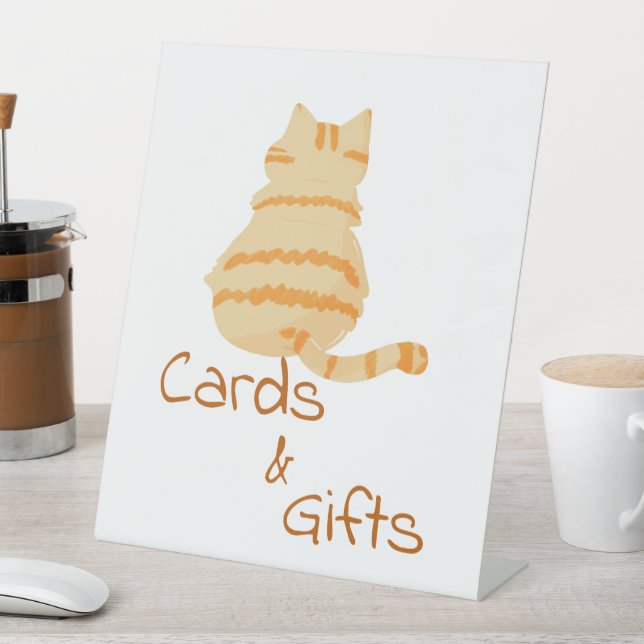 Cute Fat Orange Cat Baby Shower Cards & Gifts Sockelschild (In Situ)