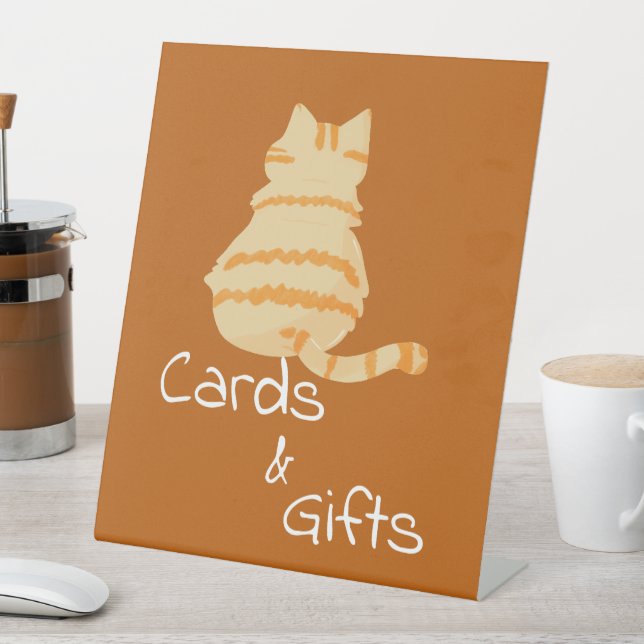 Cute Fat Orange Cat Baby Shower Cards & Gifts Sockelschild (In Situ)