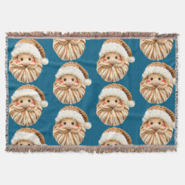 Cute Faux Yarn Christmas Santa crochet Decke