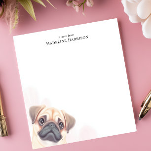 Cute Fawn Pug Hundeliebhaber Personalisiert Notizblock