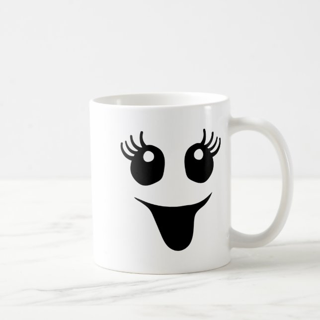 Cute Female Ghost Face Outfit For Halloween Costum Kaffeetasse (Rechts)