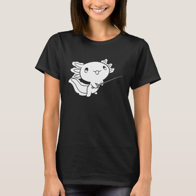 Cute Fencer Axolotl  Fencing Fencer T-Shirt (Vorderseite)