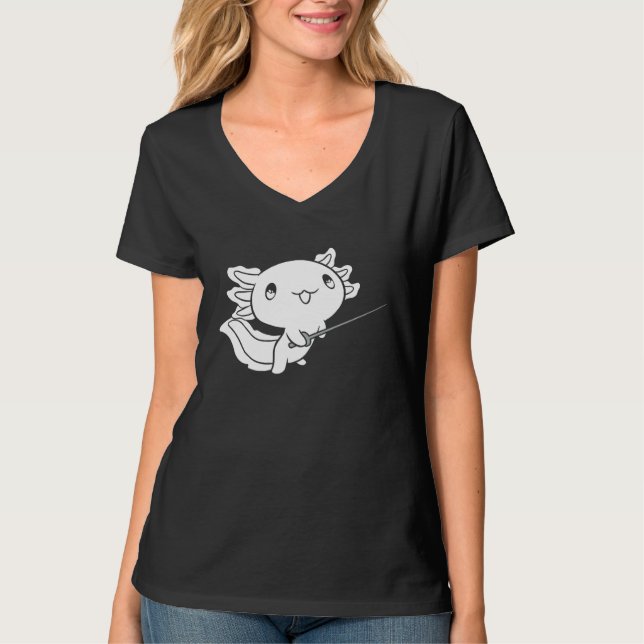 Cute Fencer Axolotl  Fencing Fencer T-Shirt (Vorderseite)