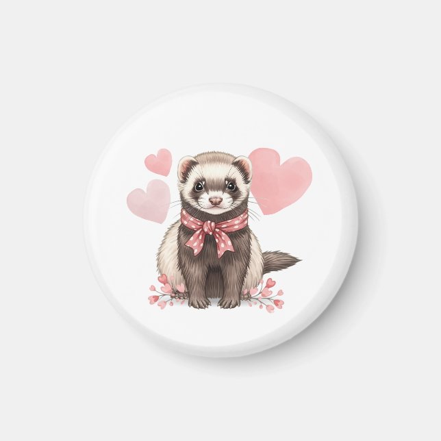 Cute Ferret Kawaii Pet Animal Locker Decoration  Magnet (Vorne)