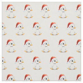 Cute Festive Christmas Baby Goose with Santa Hat Stoff