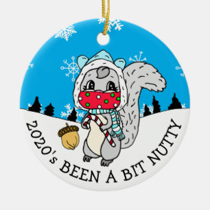 Cute Festive Eichhörnchen 2020 ist ein verrücktes Keramik Ornament