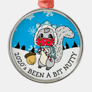 Cute Festive Eichhörnchen 2020 ist ein verrücktes Ornament Aus Metall