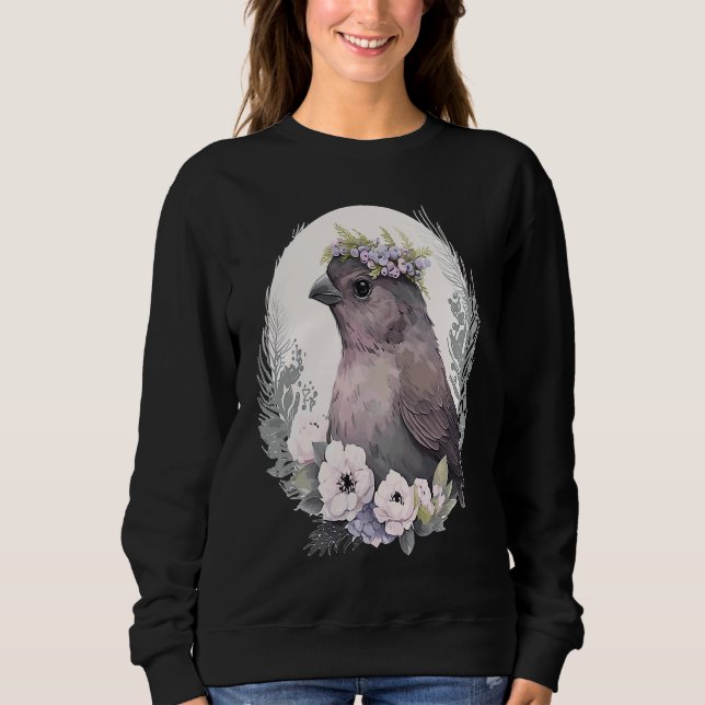 Cute Finch Bird Flower Crown Pet Birds  1 Sweatshirt (Vorderseite)