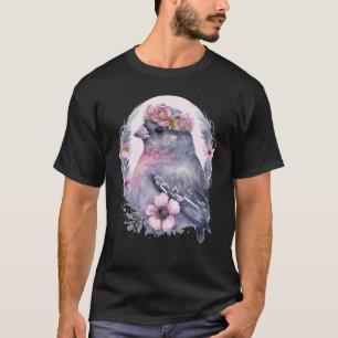 Cute Finch Bird Flower Crown Pet Birds  1 T-Shirt