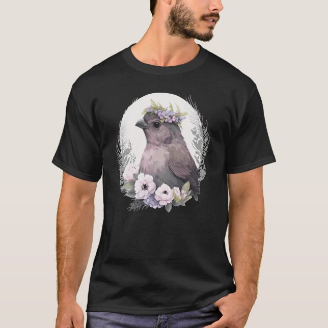 Cute Finch Bird Flower Crown Pet Birds  2 T-Shirt (Vorderseite)