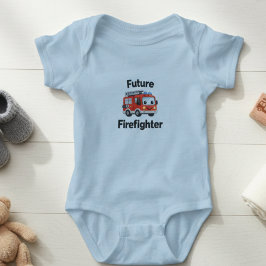Cute Fire Truck Future Firefighter Baby Bodysuit Baby Strampler