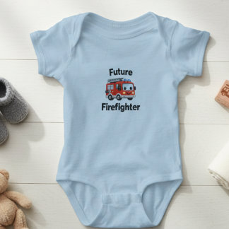 Cute Fire Truck Future Firefighter Baby Bodysuit Baby Strampler