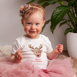 Cute First Christmas Baby Reindeer Strampler