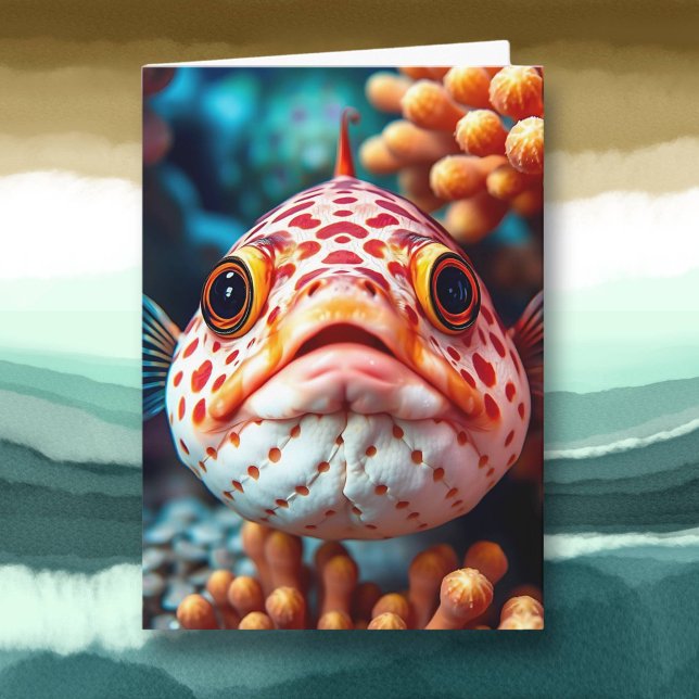 Cute Fish Close Up | Checking On You Karte (Von Creator hochgeladen)