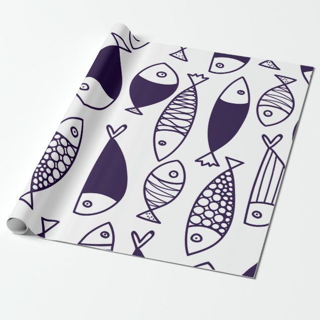Cute fish. Kids background. Seamless pattern. Can  Geschenkpapier (Ungerollt)