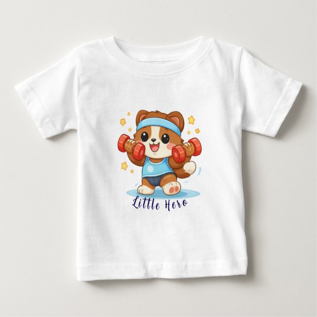 Cute Fitness Bear Baby T-shirt (Vorderseite)
