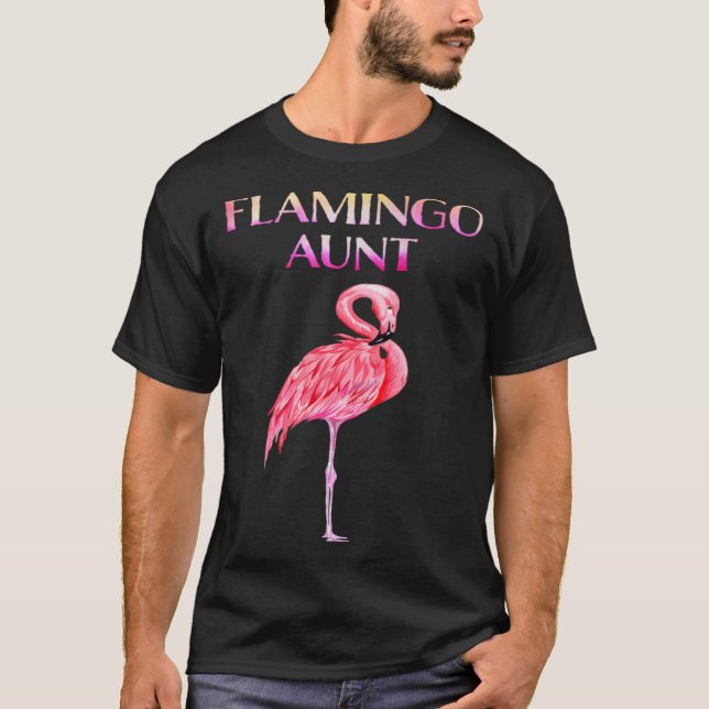 Cute Flamingo Aunt Awesome Christmas T-Shirt (Vorderseite)