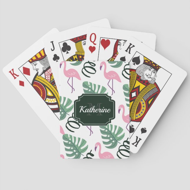 Cute Flamingo Pattern Spielkarten (Rückseite)