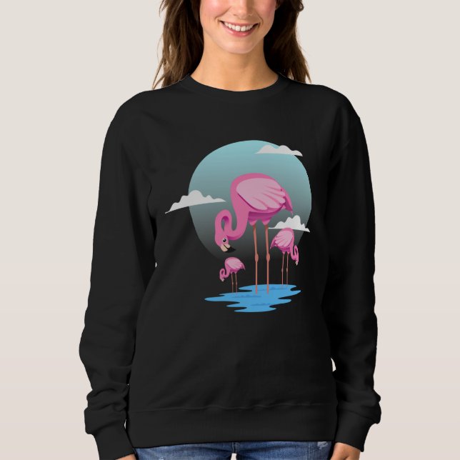 Cute Flamingo Zoo Bird Watcher Sweatshirt (Vorderseite)