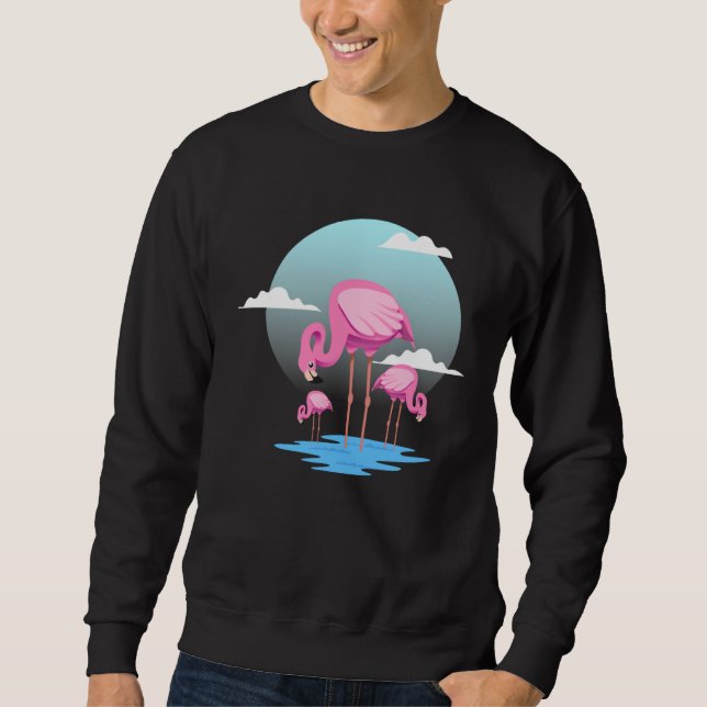 Cute Flamingo Zoo Bird Watcher Sweatshirt (Vorderseite)