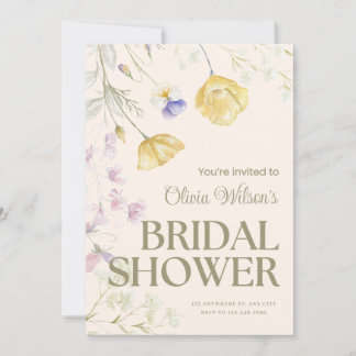 Cute Floral Bridal Shower Invitation Mitteilungskarte