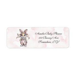 Cute Floral Bunny Girl Baby Shower Address