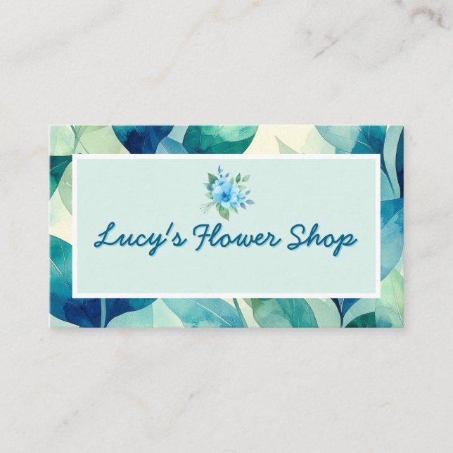 Cute Floral Design Flower Shop Business Card Visitenkarte (Vorderseite)