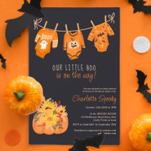 Cute floral Halloween little boo baby shower