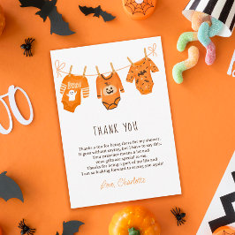 Cute floral Halloween thank you baby shower Dankeskarte