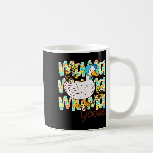 Cute Floral Mama Goose Coquette Mother's Day Silly Kaffeetasse (Rechts)