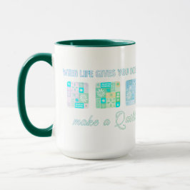 Cute & Floral Patchwork Pattern in Green Colours Tasse