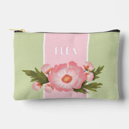 Cute floral pink and green small Bag for pens Zubehörtasche