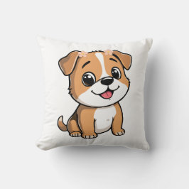Cute Floral Puppy Throw Pillow – Soft Pink flower Kissen