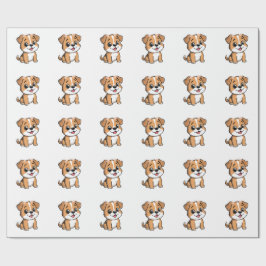 Cute Floral Puppy Wrapping Paper – Soft Pink Puppy Geschenkpapier