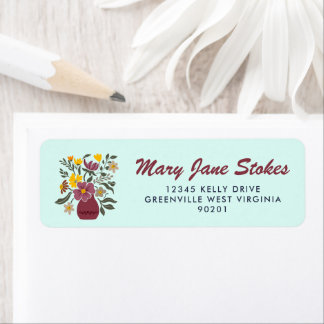 Cute Floral Return Address Label | Personalized