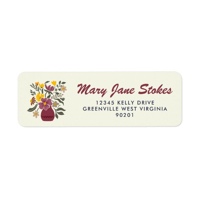 Cute Floral Return Address Label | Personalized  (Vorne)