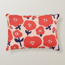 Cute Floral Seamless Pattern – Red Spring Flowers Dekokissen