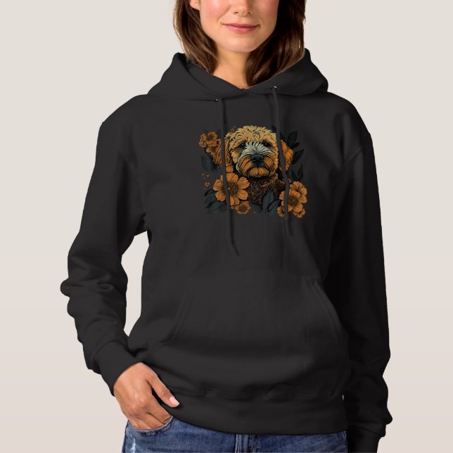 Cute Flower Goldendoodle summer Floral Golden Dood Hoodie (Vorderseite)