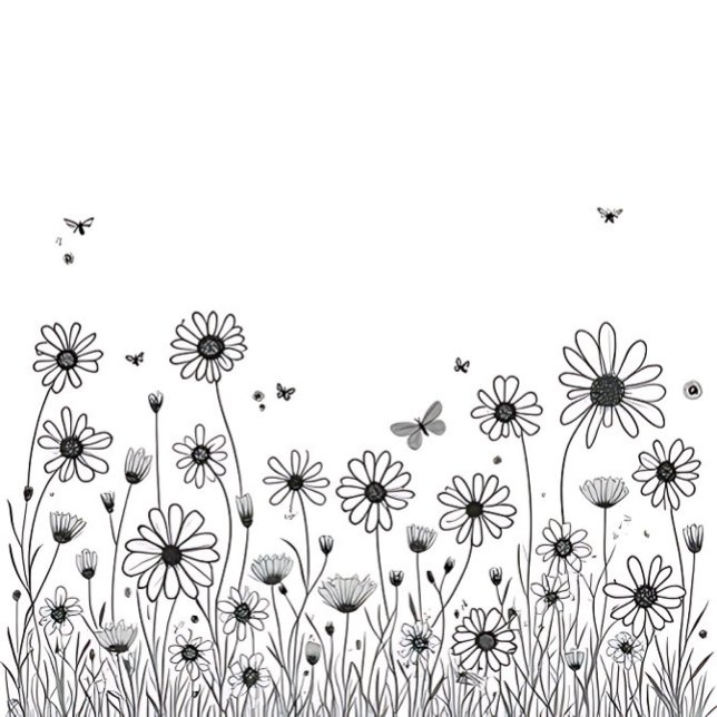 Cute Flower Phone Case – Black & White Wildflower (Von Creator hochgeladen)