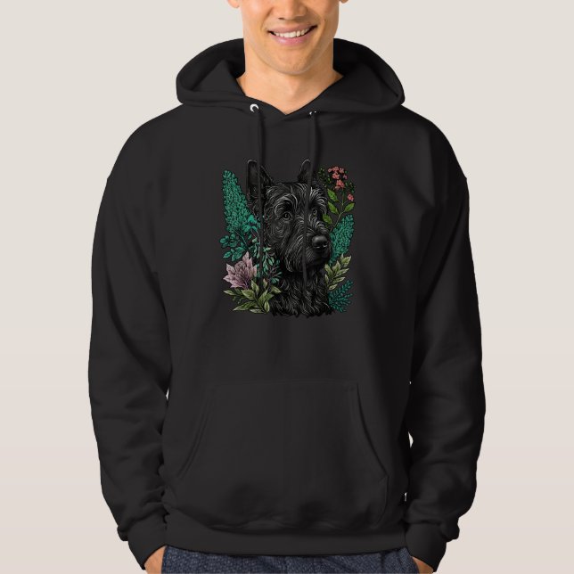Cute Flower Scottie summer Floral Scottish Terrier Hoodie (Vorderseite)