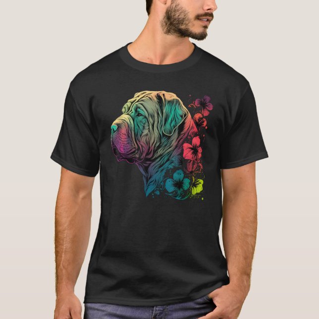 Cute Flower summer Floral Shar Pei T-Shirt (Vorderseite)