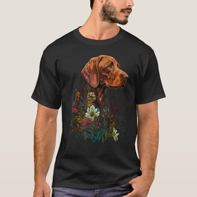 Cute Flower summer Floral Vizsla 2 T-Shirt (Vorderseite)