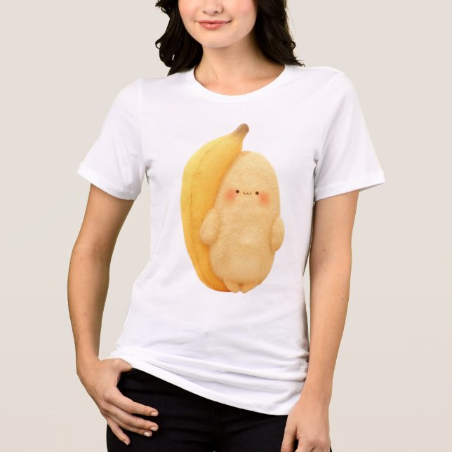 Cute Fluffy Banana Sprite with Rosy Cheeks Women's Tri-Blend Shirt (Vorderseite)